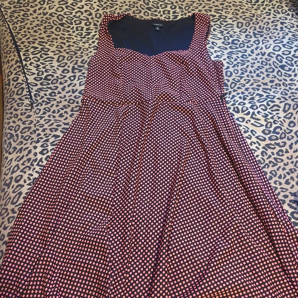 Pink polka dot dress
